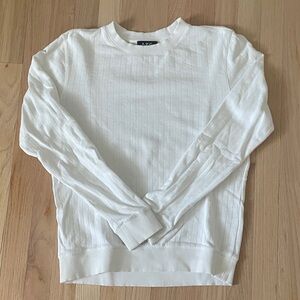 Men’s A.P.C. White Ribbed Crewneck Sweater - Size XS
